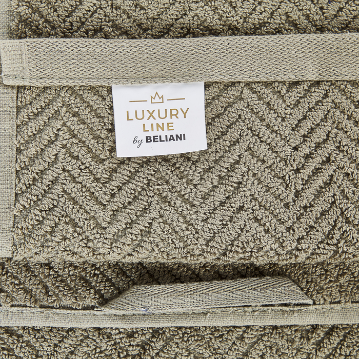 Beliani - MITIARO - Handdoek set van 9 - Olijfgroen - Katoen