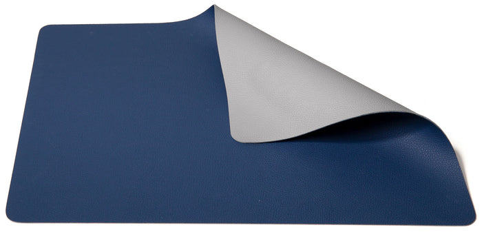 Jay Hill Placemat Leer - Grijs | Blauw - dubbelzijdig - 46 x 33 cm