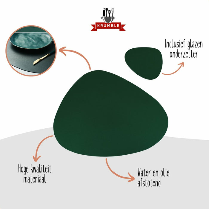 Krumble Placemat set design - 6 stuks - Groen