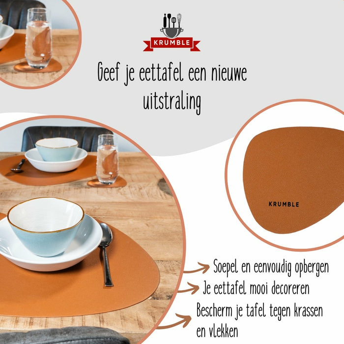 Krumble Placemat set design - 6 stuks - Bruin