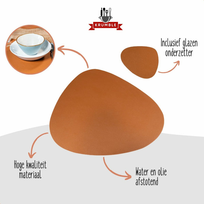 Krumble Placemat set design - 2 stuks - Bruin
