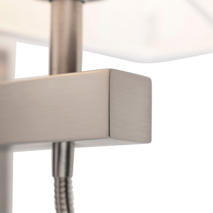 QAZQA Smart Wandlamp staal met kap creme wit incl. Wifi P45 - Bergamo