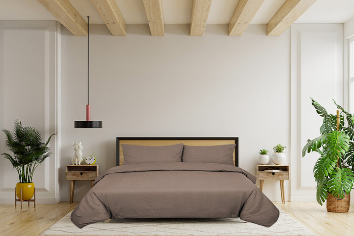 Seashell Dekbedovertrek Uni - 240x200|220cm - taupe nougat