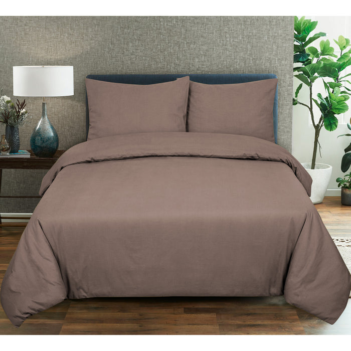 Seashell Dekbedovertrek Uni - 240x200|220cm - taupe nougat