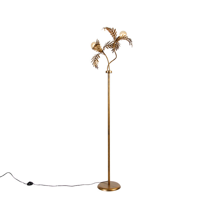 QAZQA Smart vloerlamp goud 187 cm incl. 2 Wifi G95 - Botanica