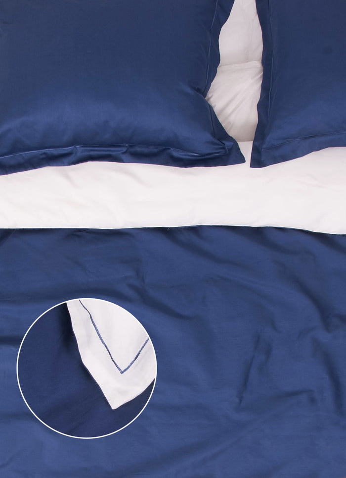 Seashell Dekbedovertrek katoensatijn 140x200|220cm - blauw wit