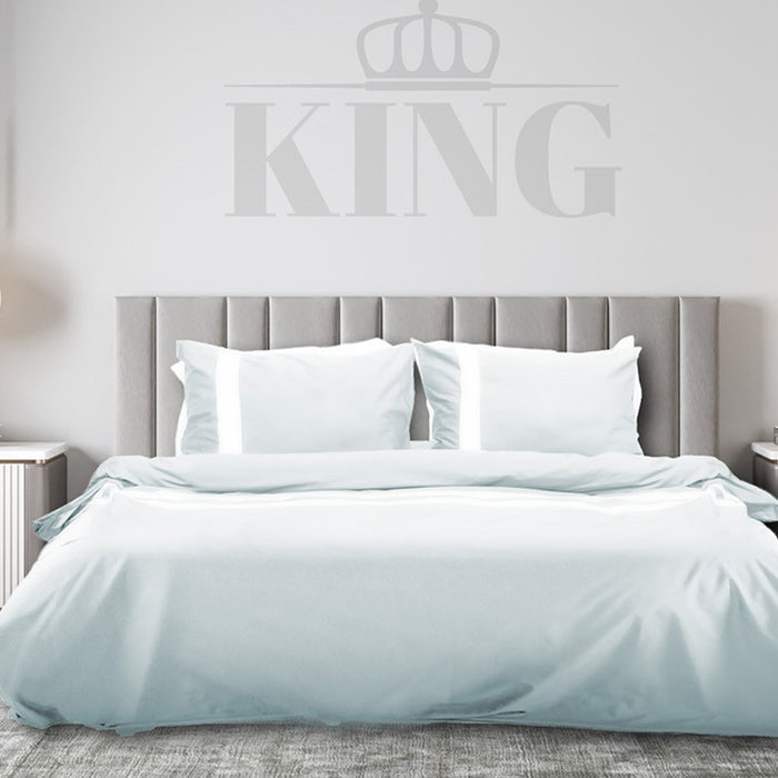 Dekbedovertrek stripe - Egyptisch katoen - 140x200 - l.bl|wit