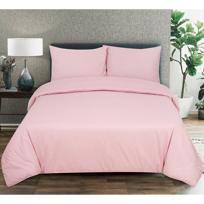 Dekbedovertrek Uni - 140x200|220cm - zacht roze