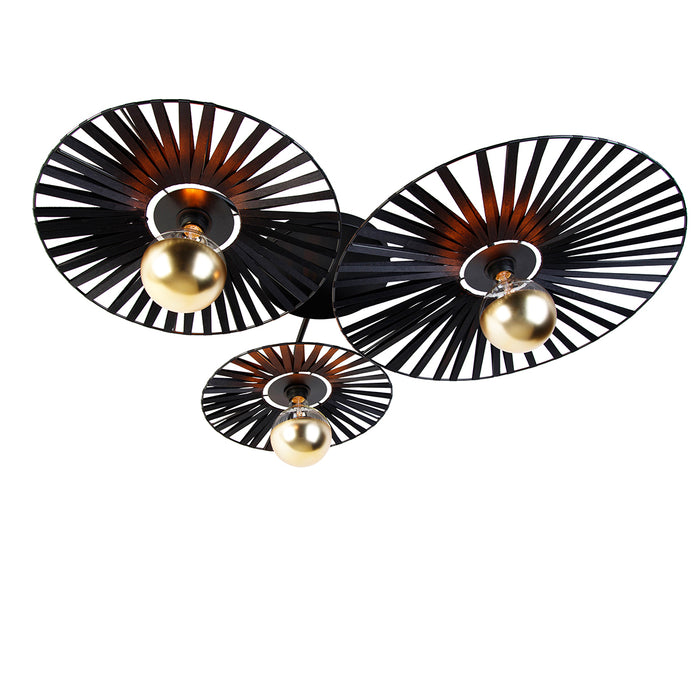 QAZQA LED Plafondlamp leia - Goud|messing - Landelijk - D 106cm