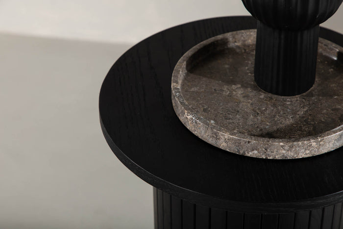 Hioshop Bianca bijzettafel Ø40cm zwart.