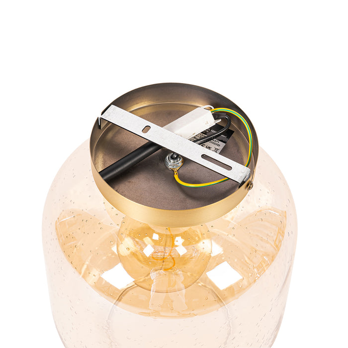 QAZQA Design plafondlamp messing en amber glas - Zuzanna