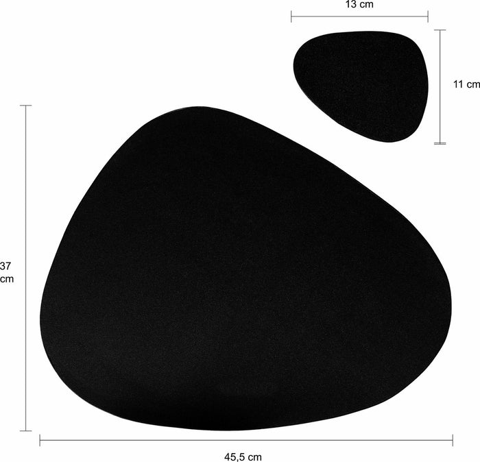 Krumble Placemat set design - 2 stuks - Zwart