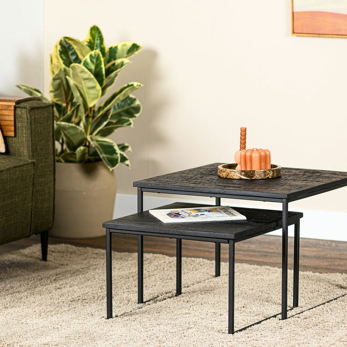 Lions Design Herona Salontafel Set Aged-Teak Zwart