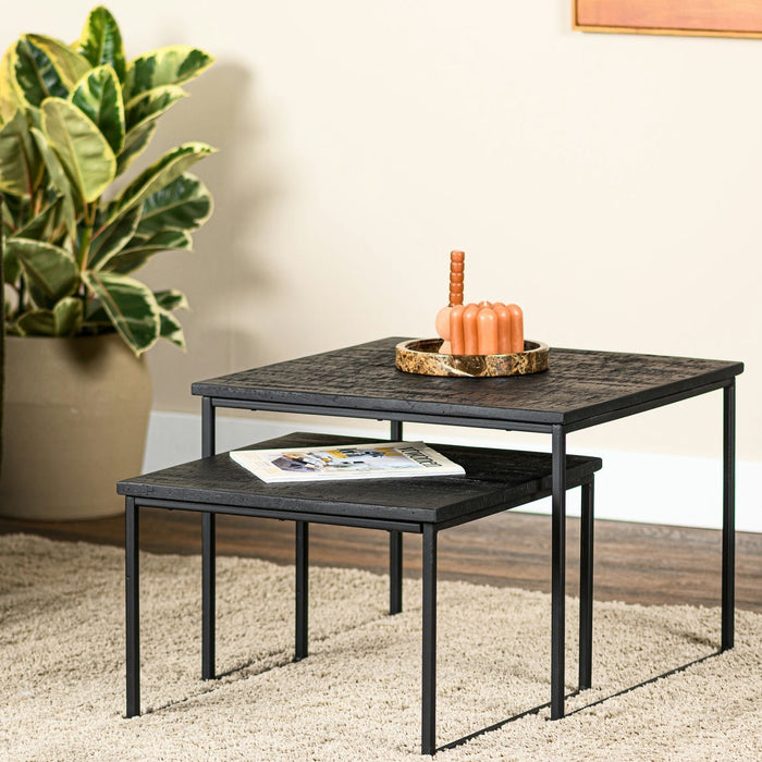 Lions Design Herona Salontafel Set Aged-Teak Zwart