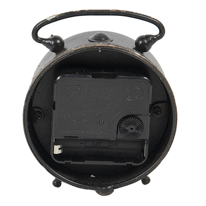 Clayre & Eef Tafelklok 9x4x10 cm Bruin Metaal Rond Tafelklokken