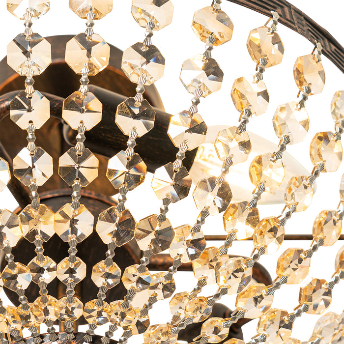 QAZQA Klassieke plafondlamp brons en kristal 3-lichts - Mondrian