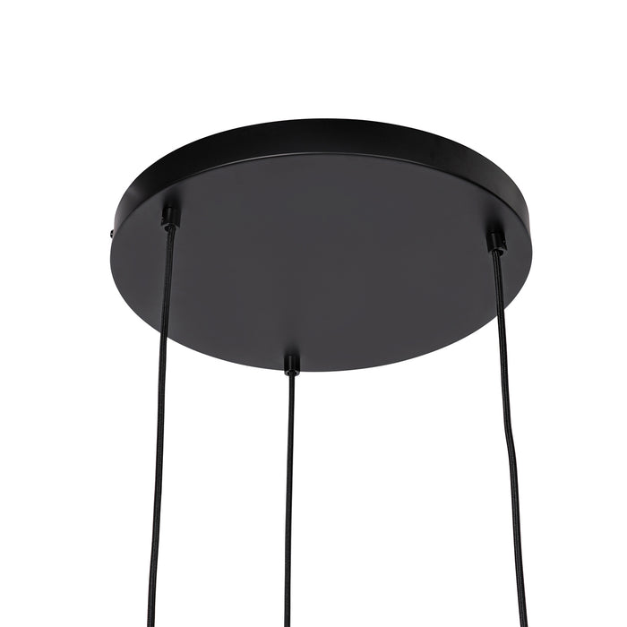 QAZQA Design hanglamp zwart met smoke glas 3-lichts - Chico