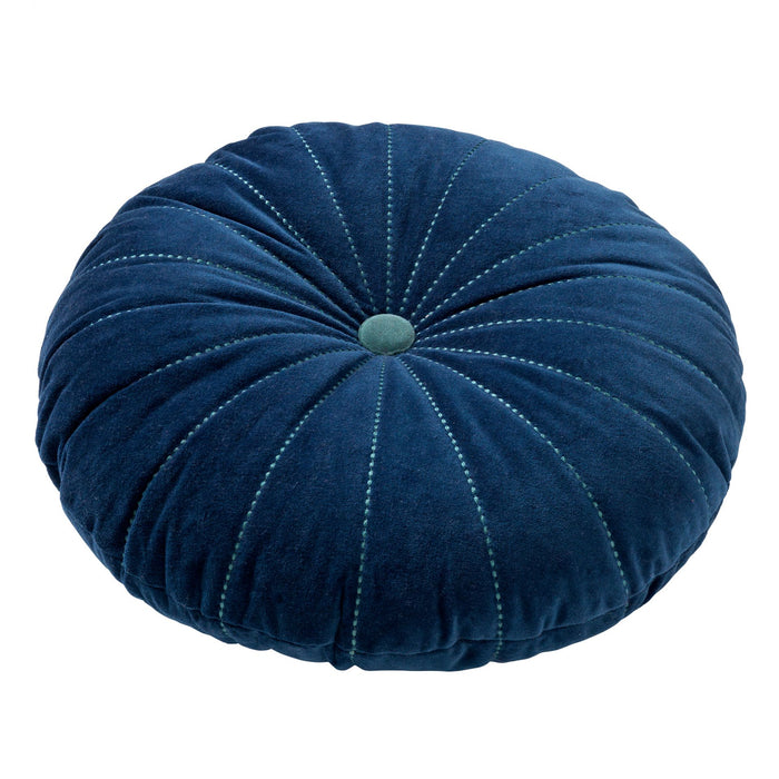 Fluwelen Kussen Rond Marine Blauw - Ø50 cm (incl. vulling)