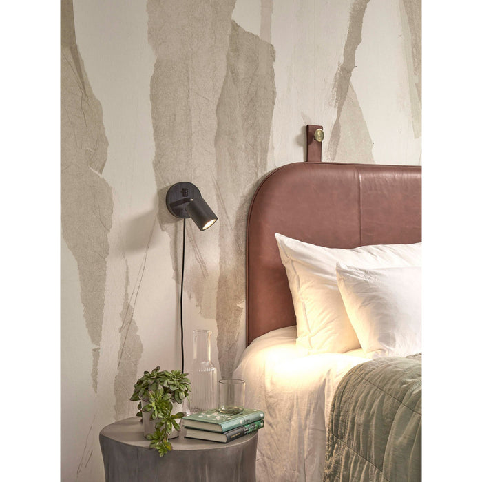 GOOD&MOJO Wandlamp Java - Bamboe Zwart - Ø12cm