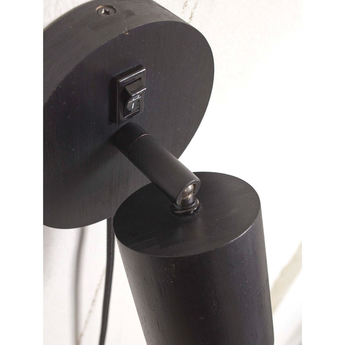 GOOD&MOJO Wandlamp Java - Bamboe Zwart - Ø12cm