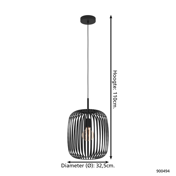 EGLO Romazzina Hanglamp - E27 - Ø 32,5 cm - Zwart
