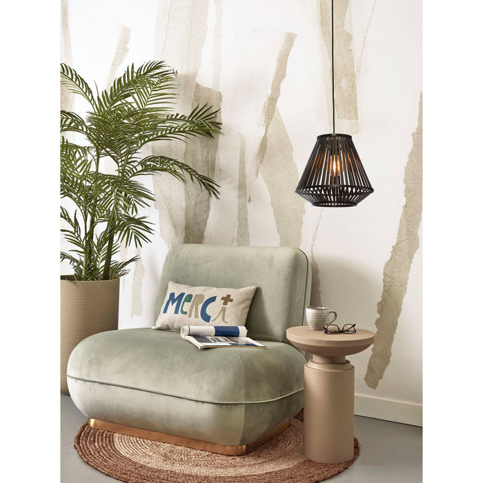 GOOD&MOJO Hanglamp Merapi - Bamboe Zwart - 30x30x30cm