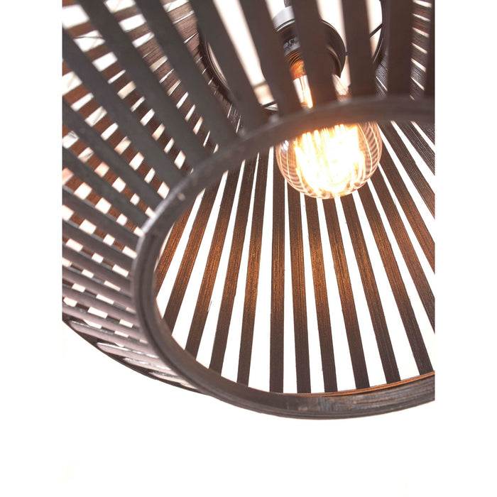 GOOD&MOJO Hanglamp Merapi - Bamboe Zwart - 30x30x30cm