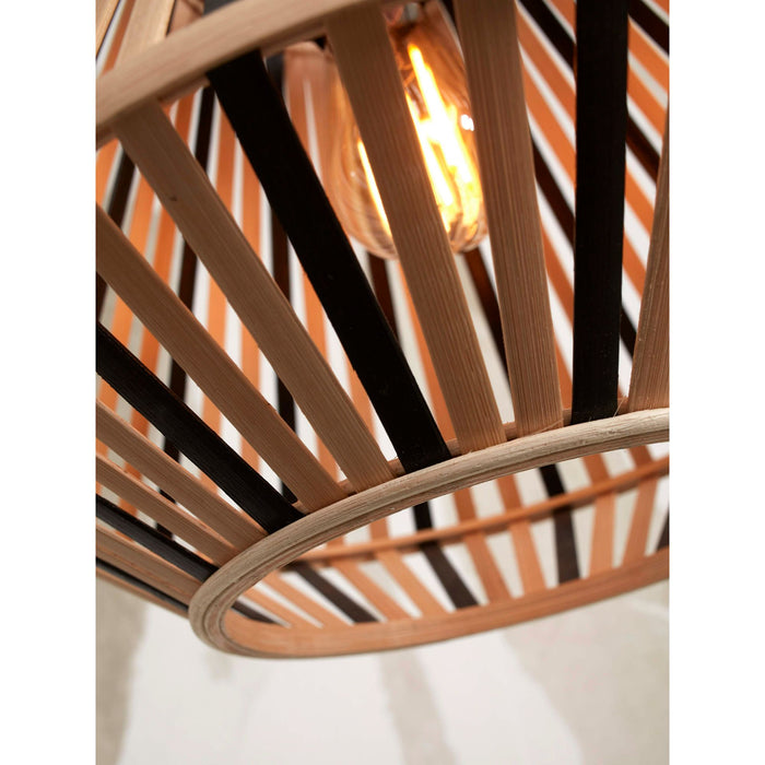GOOD&MOJO Hanglamp Merapi - Bamboe|Zwart - 30x30x30cm