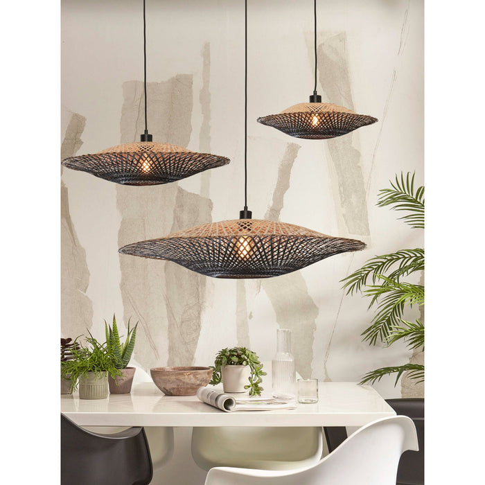 GOOD&MOJO Kalimantan Hanglamp Plat - Ø87cm - Zwart