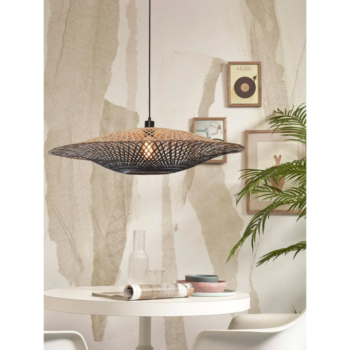 GOOD&MOJO Kalimantan Hanglamp Plat - Ø87cm - Zwart