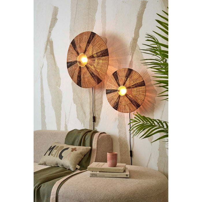 GOOD&MOJO Wandlamp Iguazu - Jute|Zwart - Ø55cm