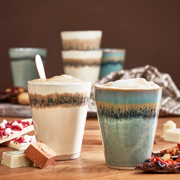 Mica Decorations Litty Beker - Set van 4 - Crème, Lichtblauw