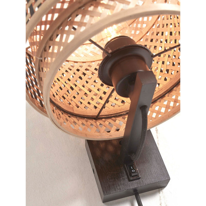 GOOD&MOJO Wandlamp Bhutan - Bamboe|Zwart - Ø25cm