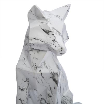 Decoratief beeld Fox Origami Marble Wit - Vos - B 15,5 x H 25,5 CM