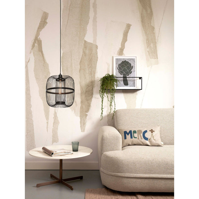 GOOD&MOJO Hanglamp Hokkaido - Bamboe Zwart - Ø25cm