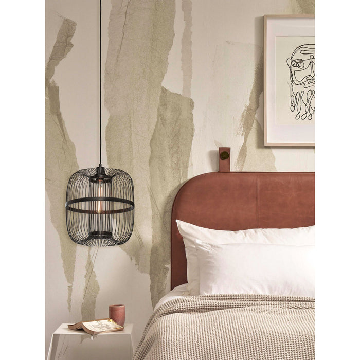 GOOD&MOJO Hanglamp Hokkaido - Bamboe Zwart - Ø25cm