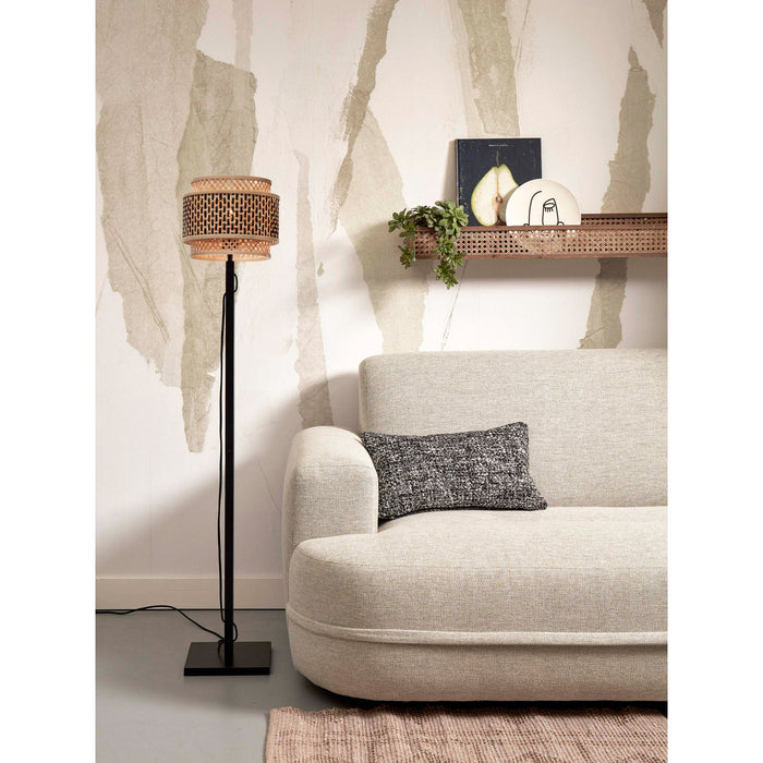 GOOD&MOJO Vloerlamp Bhutan - Zwart|Bamboe - Ø25x130cm
