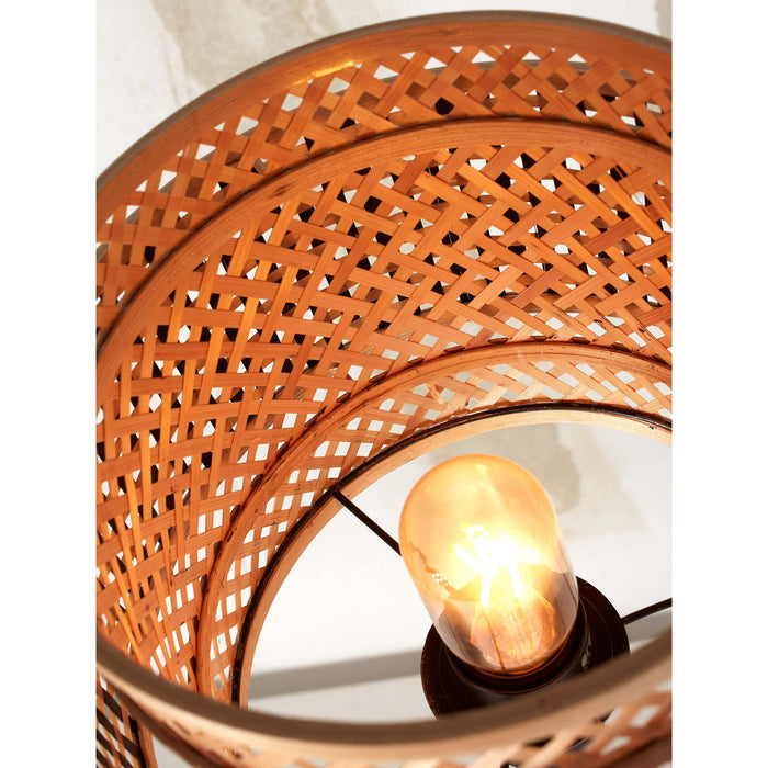 GOOD&MOJO Vloerlamp Bhutan - Zwart|Bamboe - Ø25x130cm