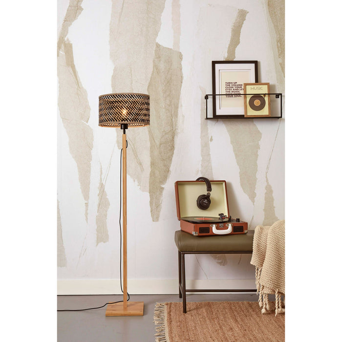 GOOD&MOJO Vloerlamp Java - Bamboe|Zwart - Ø32cm