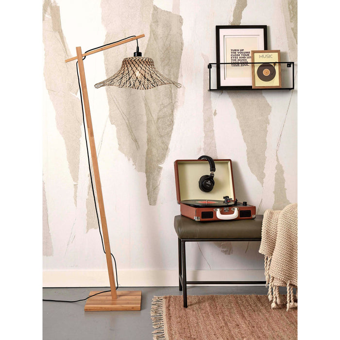 GOOD&MOJO Vloerlamp Ibiza - Bamboe|Zwart - 77x50x150cm