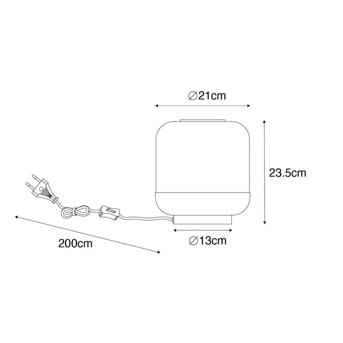QAZQA Design tafellamp zwart met goud en smoke glas - Kyan