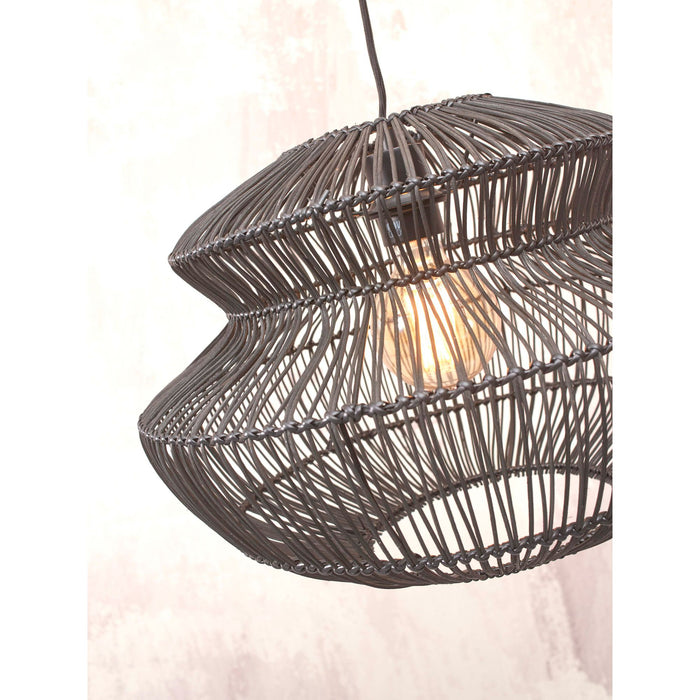 GOOD&MOJO Hanglamp Zanzibar - Rotan Zwart - Ø40x30cm