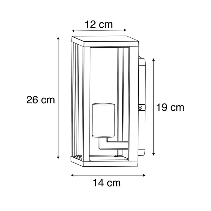 QAZQA Set van 2 Industriële wandlampen zwart 26 cm IP44 - Charlois
