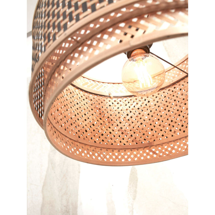 GOOD&MOJO Plafonniere Bhutan - Bamboe|Zwart - Ø40cm