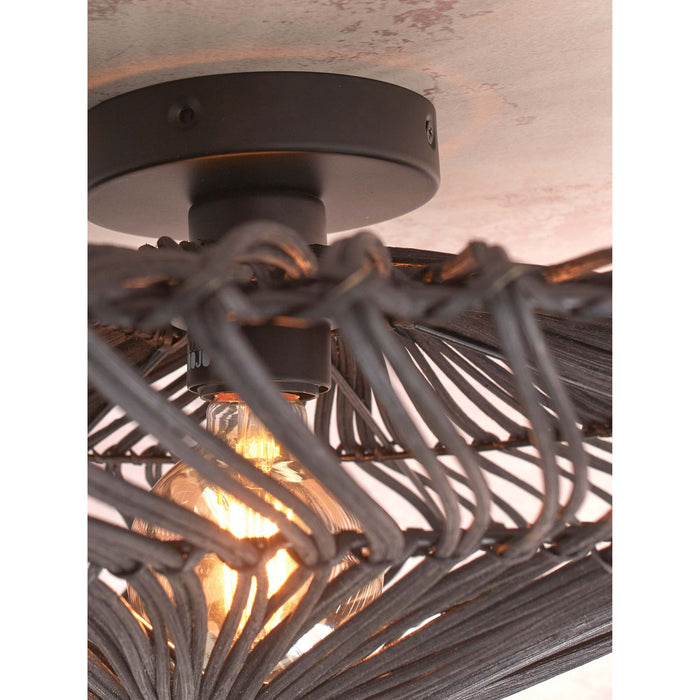 GOOD&MOJO Plafonniere Zanzibar - Rotan Zwart - Ø40cm