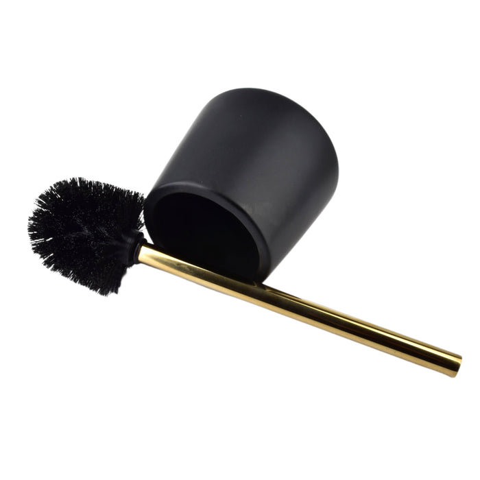 Toiletborstel met houder Nordic Glam - Zwart|Goud - H40 cm