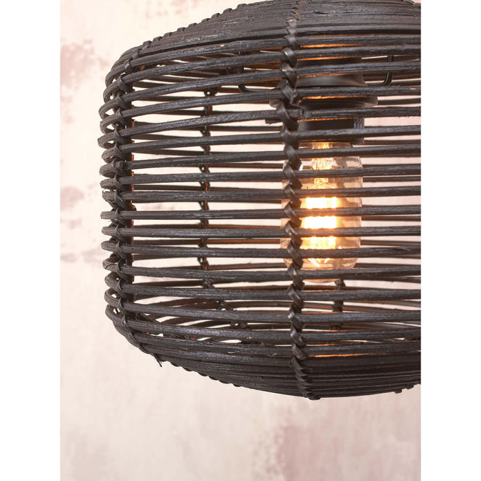 GOOD&MOJO Plafonniere Tanami - Rotan Zwart - Ø25cm