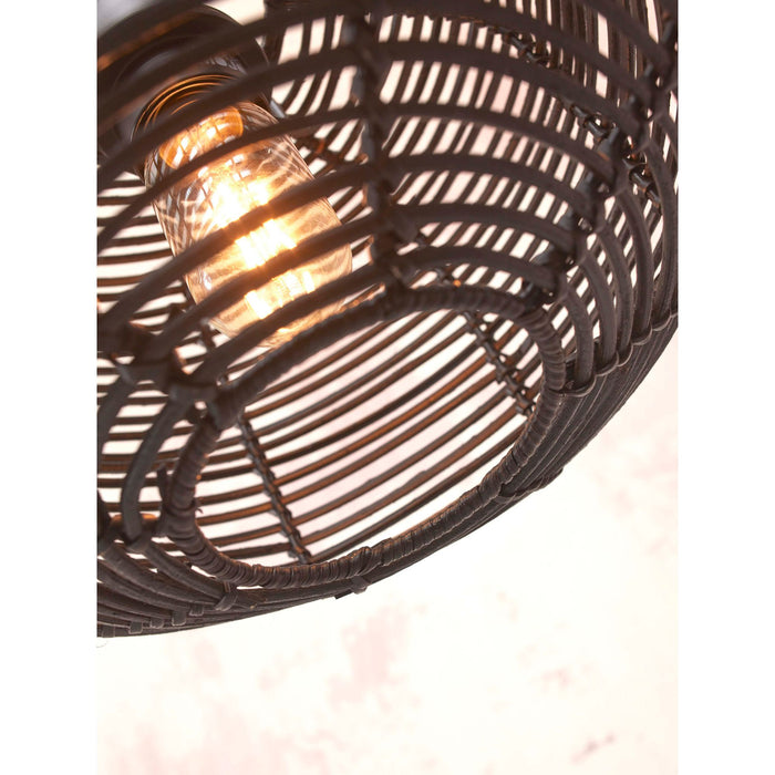 GOOD&MOJO Plafonniere Tanami - Rotan Zwart - Ø25cm