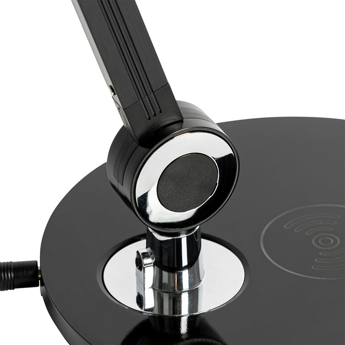 QAZQA Design tafellamp zwart incl. LED met touch en inductielader -