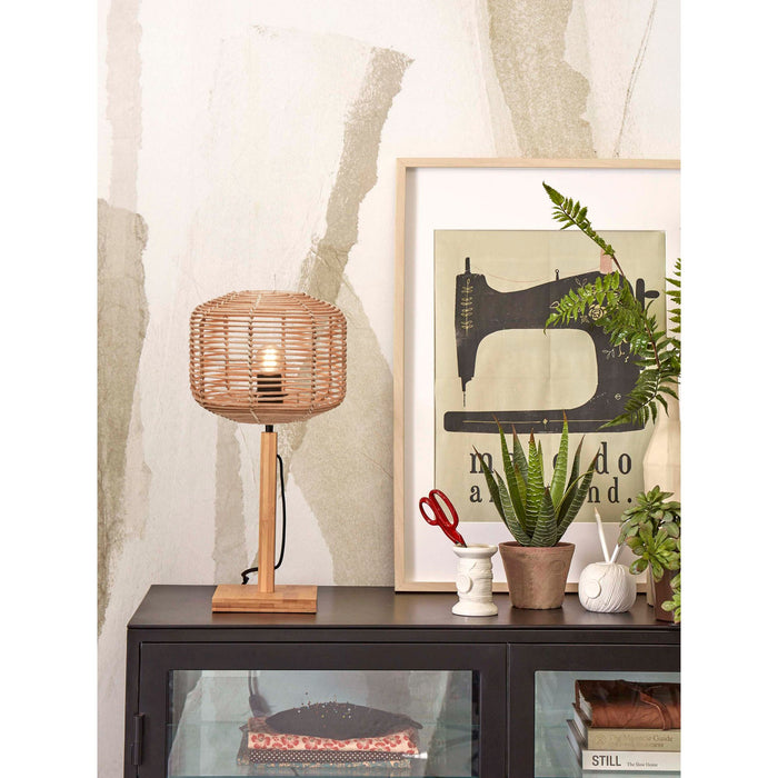 GOOD&MOJO Tafellamp Tanami - Bamboe|Rotan - Ø25cm